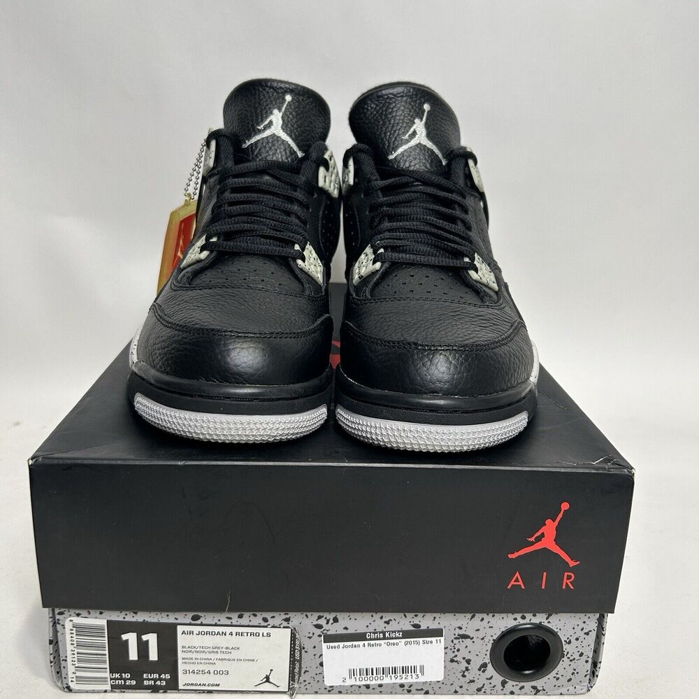 Nike Shoes Air Jordan 4 Retro Men's LS “Black Oreo” 2024 - Picture 2 of 9